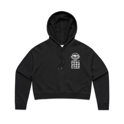 NBC Logo Black Pull Over Crop Hoodie Thumbnail